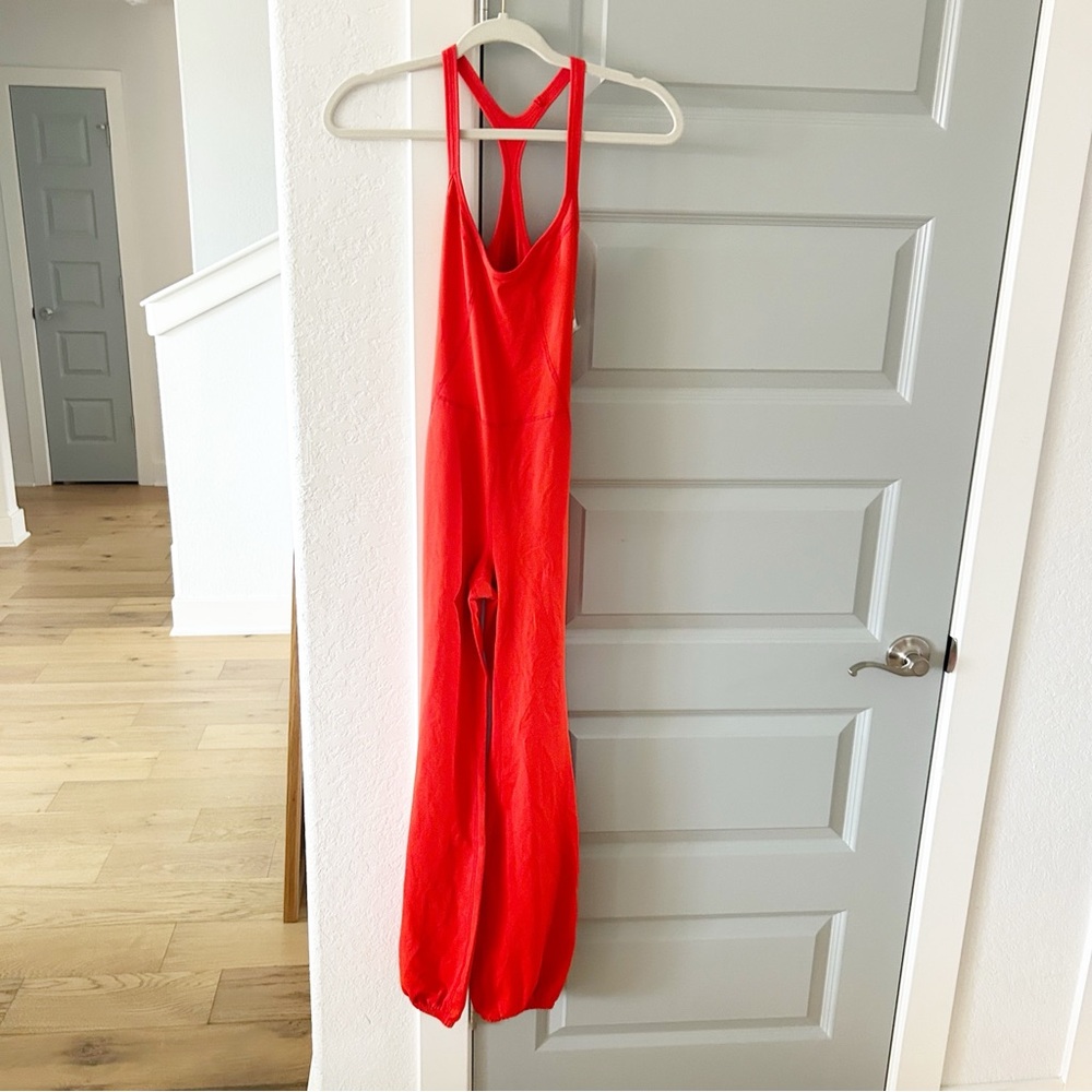 NWT Free People Lets Bounce Onesie One Piece Jumpsuit Flame Orange - Picture 3 of 6